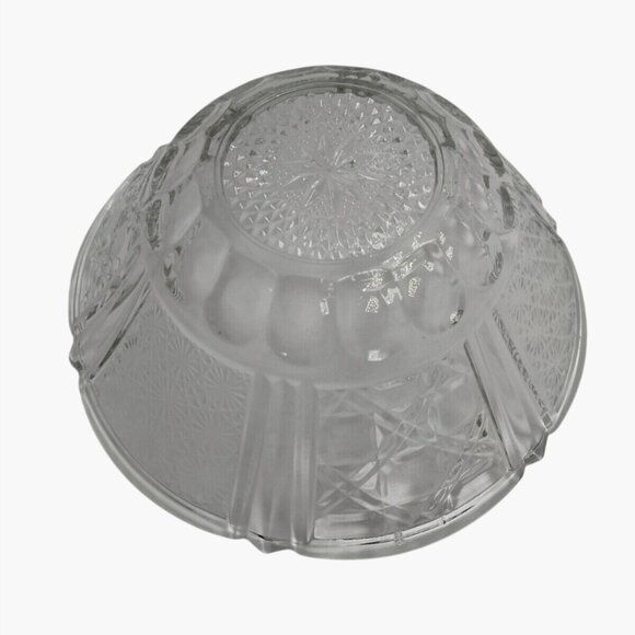 Cut Glass Bowl Flower Starburst Thumbprint Elegant Wedding Regency 7 inch - Picture 3 of 5